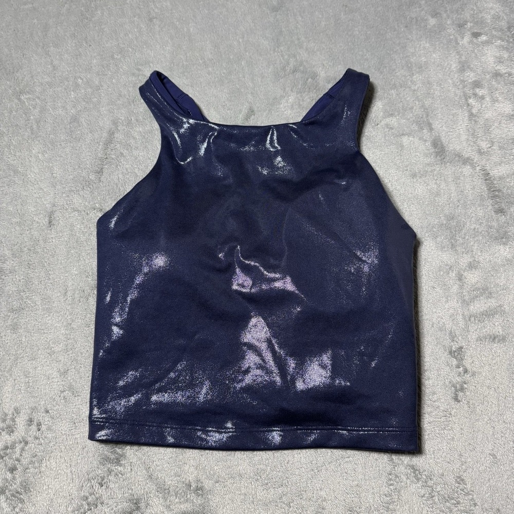 Athleta x Simone Biles NWT Womens Purpose Shine Crop‎ Bra in Blue Size XS Yoga